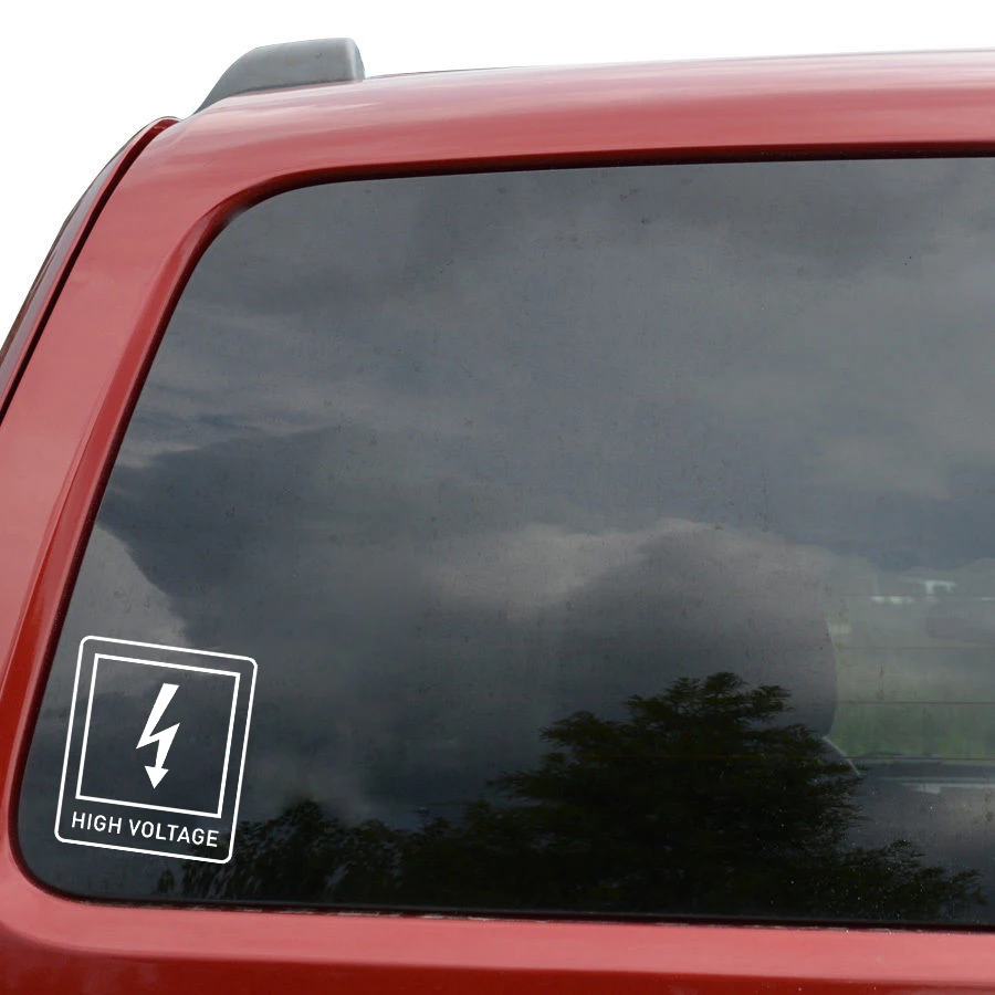 11.4cm * 13.2cm Warning High Voltage Be Careful Car Sticker Vinyl Graphic Decoration | Stickers