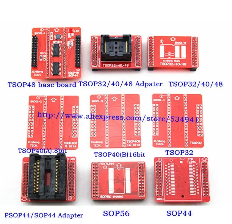 TSOP32 TSOP40 TSOP48 SOP44 SOP56 гнезда адаптеров XGecu TL866II Plus MiniPro TL866CS/A универсальный