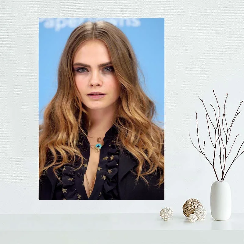 Новое поступление 2018 индивидуальный постер Cara Delevingne для рисования на холсте