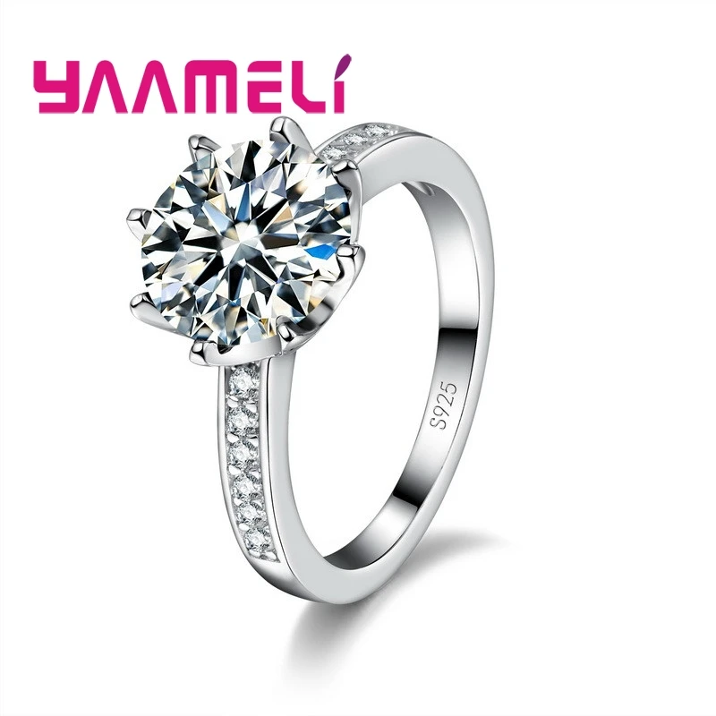 Model 1 Промо-акция! Изысканные кольца из натуральной 925 пробы, серебряные кольца с фианитами для мужчин и женщин, обручальные ювелирные изделия из кубического циркония, 7 цветов - Цвет основного камня: Model 1