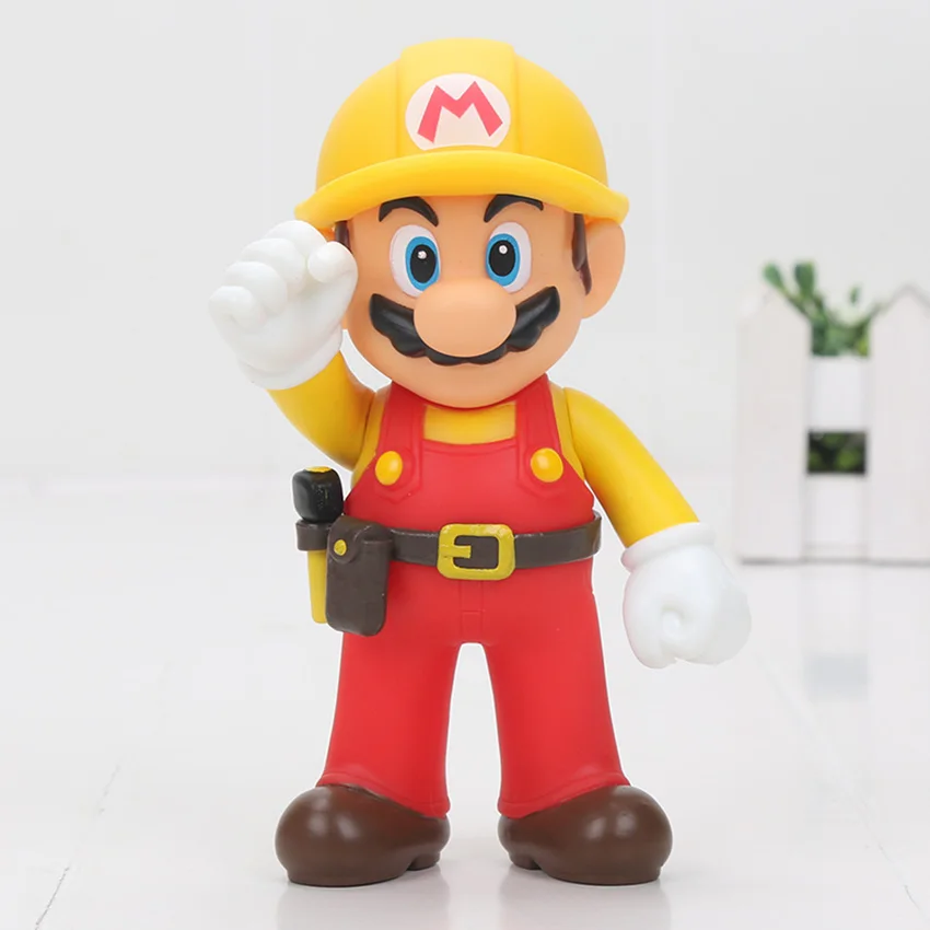 8-15 см Фигурки "Супер Марио" Super Mario Bros Bowser Koopa Yoshi Mario Odyssey ПВХ фигурка Луиджи Ослик Конг модель куклы игрушка - Цвет: Mario maker