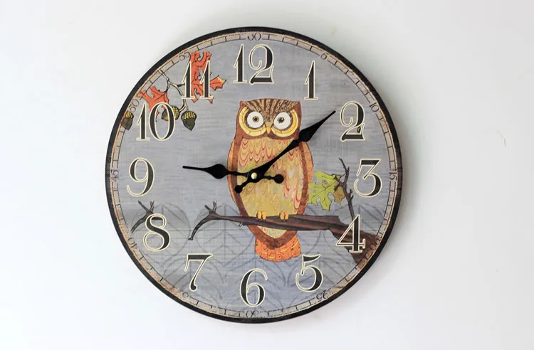 Электронные часы настенные с креативным рисунком деревянные Сова продуктовая