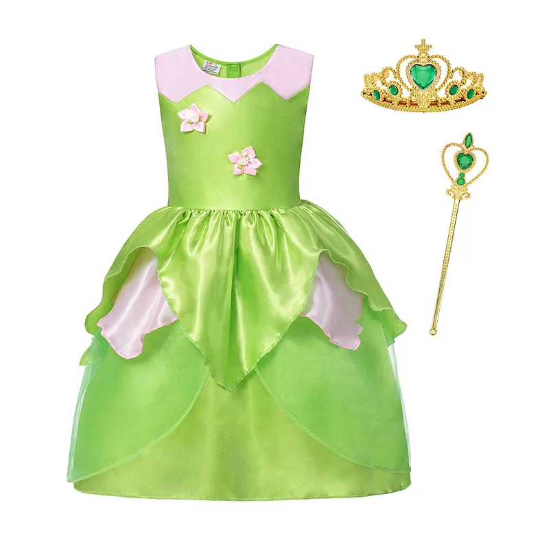 Tinker Bell Set-A PaMaBa/Детский карнавальный костюм «Динь-Динь»; сказочное платье принцессы Пикси для девочек; нарядная летняя одежда для карнавала и вечеринки; Платья с цветочным рисунком - Цвет: Tinker Bell Set-A