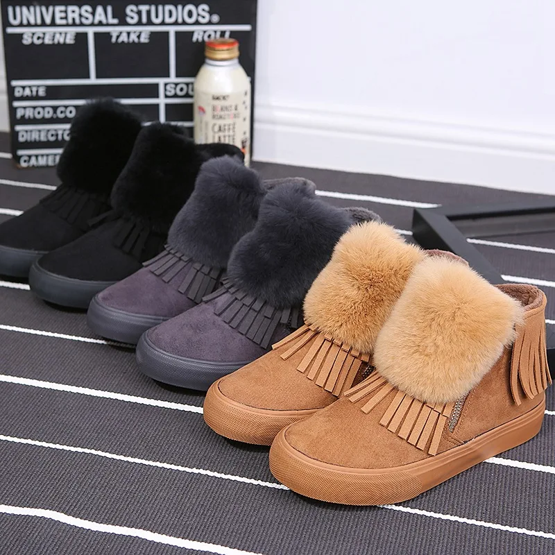 Winter snow boots female Korean style casual keep warm ankle Non-slip flat shoes women | Обувь