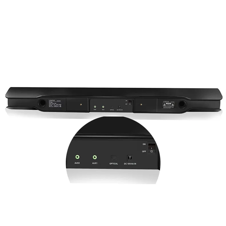 LONPOO Sounbar Динамик 60 Вт Bluetooth 4 0 ТВ Саундбар с сабвуфером для оптическое стерео s