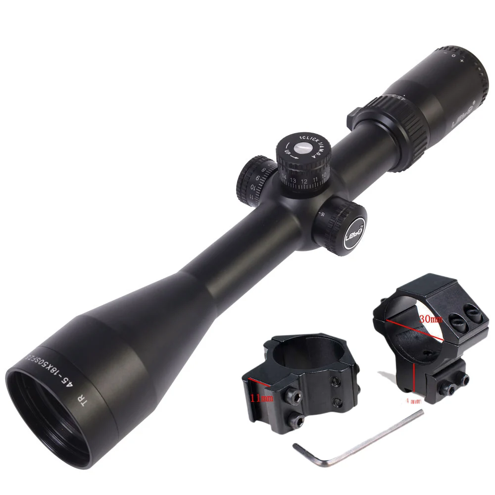low 11mm mount HD LEBO 4,5-18X50SF охотничьи прицелы 30 мм трубка воздушная винтовка боковая фокусировка AK47 прицел дальность тактический оптика прицелы - Цвет: low 11mm mount
