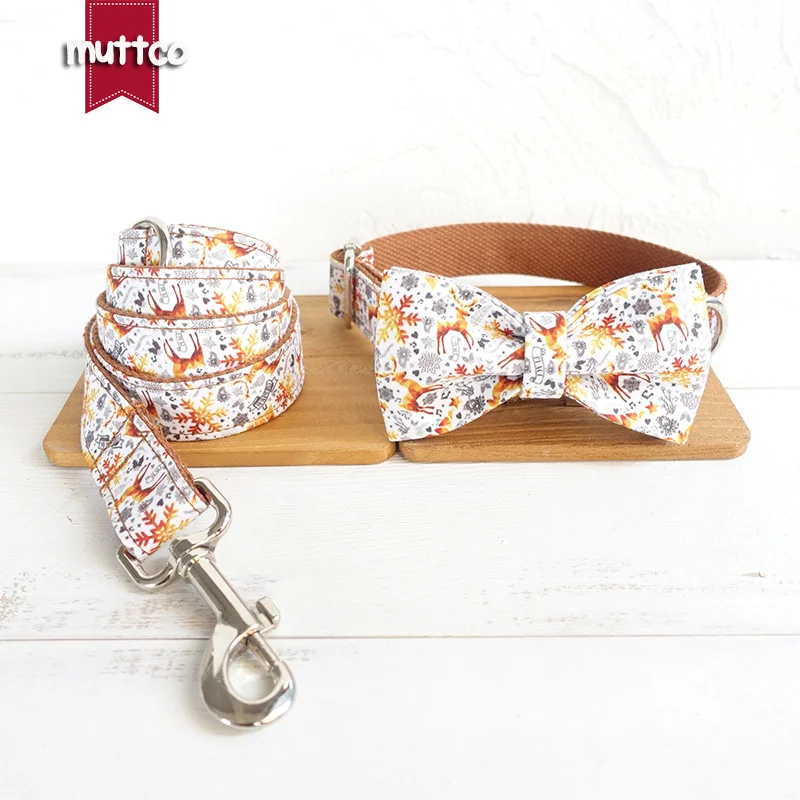 MUTTCO розничная продажа тканевый ошейник галстук-бабочка регулируемая поставка