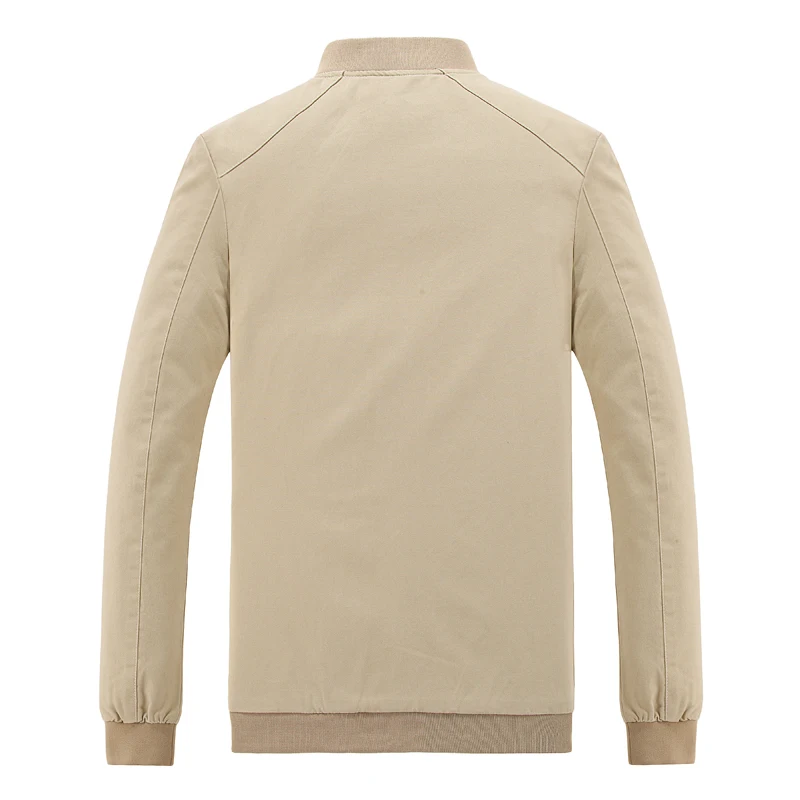 Куртка-бомбер мужская однотонная хлопок приталенная с воротником-стойкой модная