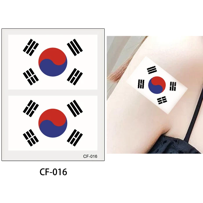 CF-016 Korea Glaryyears 10 листов 6*8 см Кубок мира Национальный Баннер флеш тату «флаги» временные футбольные спортивные Funs смотреть игры тело стикер - Цвет: CF-016 Korea