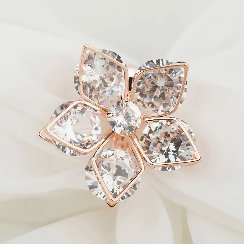 Ladies Fashion Rose Gold Engagement Rings For Women Luxury Vintage Cristales Ring With Stones Anneaux Pour Les Femmes | Украшения и