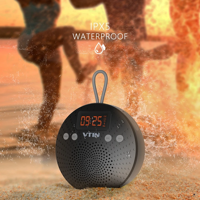 VTIN 5 Вт Bluetooth динамик IPX5 Водонепроницаемый Открытый громкой связи спикер с FM радио