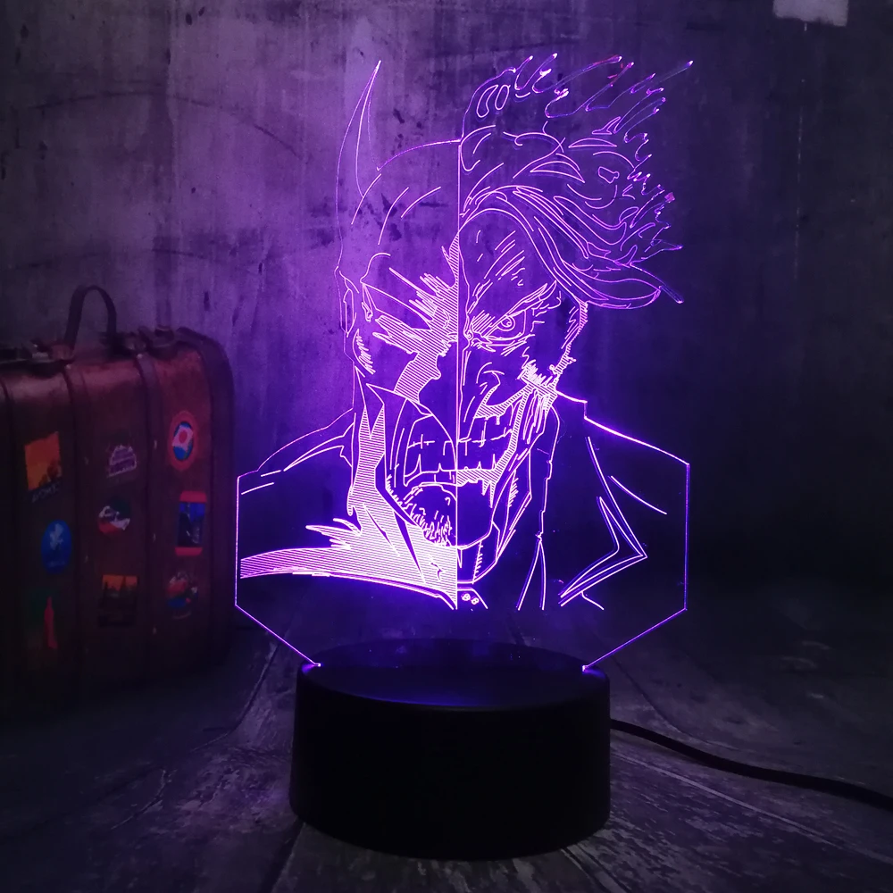 Лига Справедливости два лица Бэтмен клоун Джокер DC Hero 3D RGB светодиодный ночной Светильник USB настольные вечерние лампы домашний декор Детская игрушка Рождественский подарок