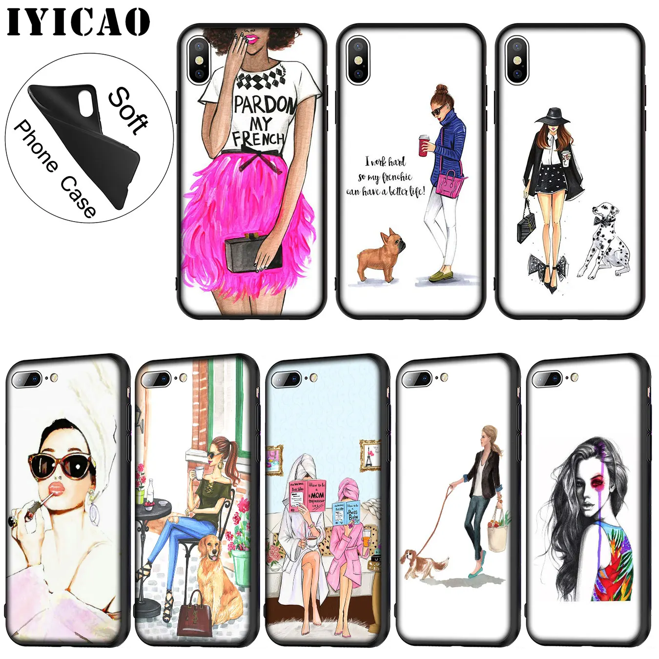 Кофейная чашка модный тонкий мягкий силиконовый чехол для мамы и дочки iPhone XR X XS 11