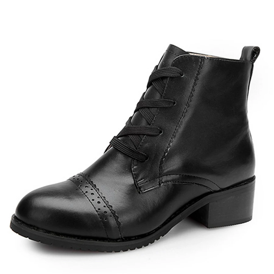 black 02 Женские зимние ботинки из натуральной коровьей кожи; удобная качественная мягкая обувь; фирменный дизайн; зимние ботинки ручной работы; Цвет Черный; с мехом - Цвет: black 02