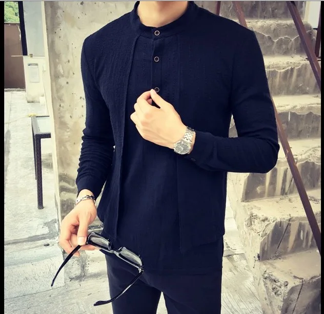 2019 поддельные 2 шт нерегулярные белые платья западные мужские рубашки льняные