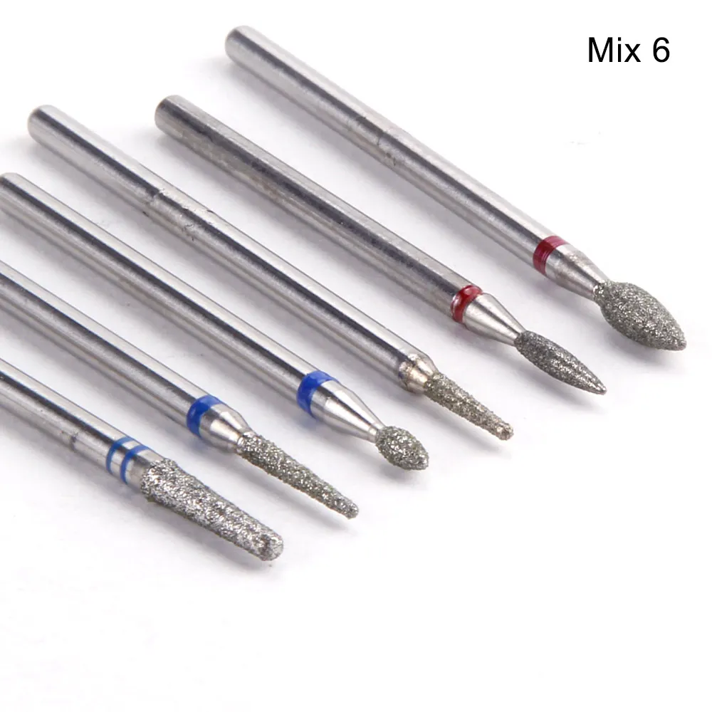 6 шт. керамические сверла для ногтей маникюрный фрезерный станок корунд фрезы