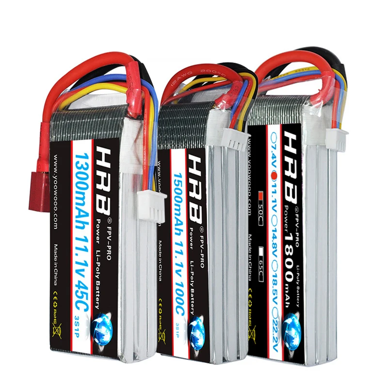 HRB 11,1 V Lipo батарея 1300mah 1500mah 1800mah 3S 45C 65C 50C 90C XT60 T Deans женские части для радиоуправляемый самолет, Квадрокоптер внедорожников