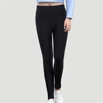 YSDNCHI Winter Leggins Women Trouses Warm Thicken Velvet Leggings Black High Elastic Cotton Ankle Length Fitness Solid Legging 2