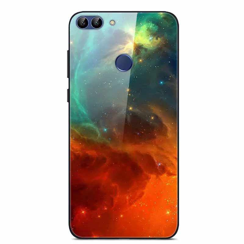 Для huawei P Smart чехол PSmart чехол из закаленного стекла для телефона черный чехол-бампер для huawei P Smart FIG-LX1 FIG-LX3 5,65" - Цвет: 55