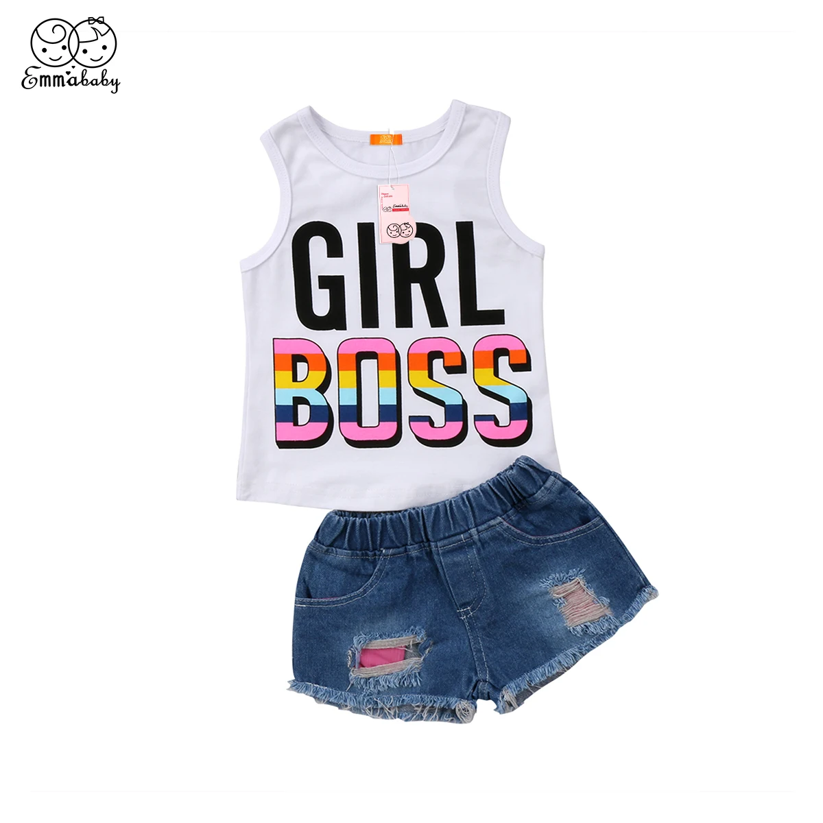 Комплект из 2 предметов для маленьких девочек хлопковый жилет без рукавов с