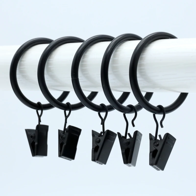 

20Pcs/set Mini Stainless Steel Window Curtain Hook Metal Rings Clips with Eyelets New Hot Curtain Decorative Accessories