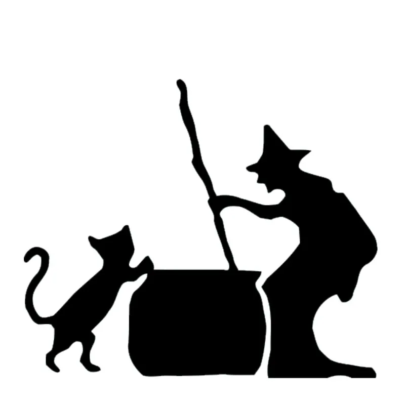 19 8*16 8 см A Cat With Witch виниловая наклейка креативная личность Автомобильная Стайлинг