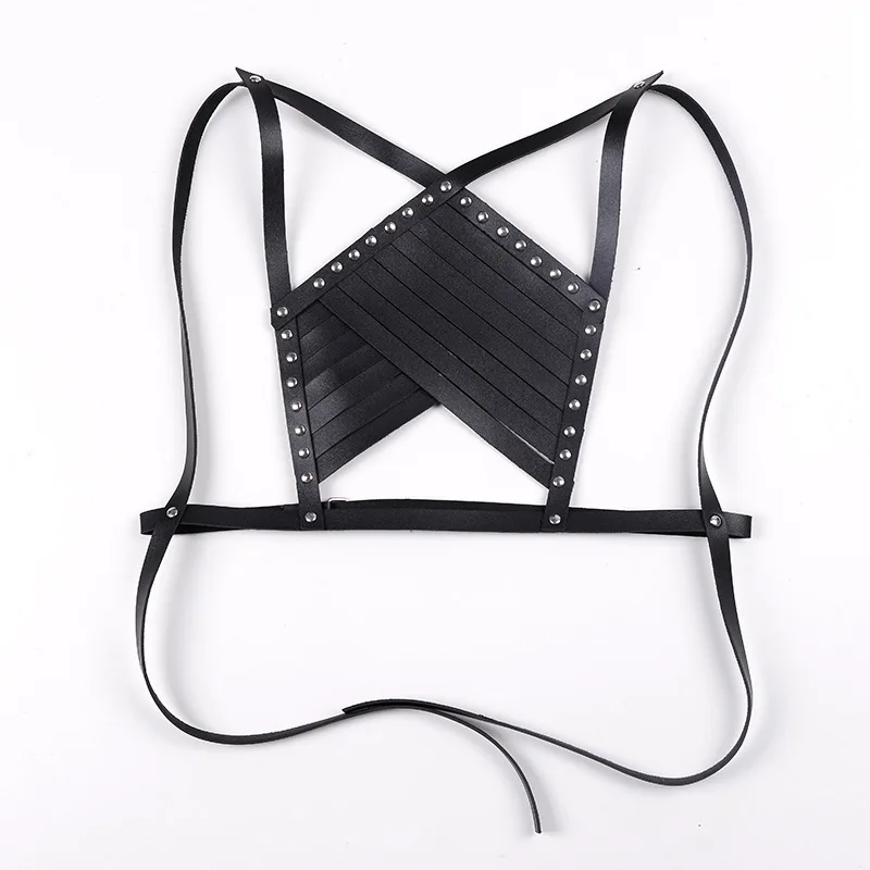 

Punk gothic Sexy Fashion PU leather Harness Star Pentagram Body Bondage Waist Straps Belts suspenders