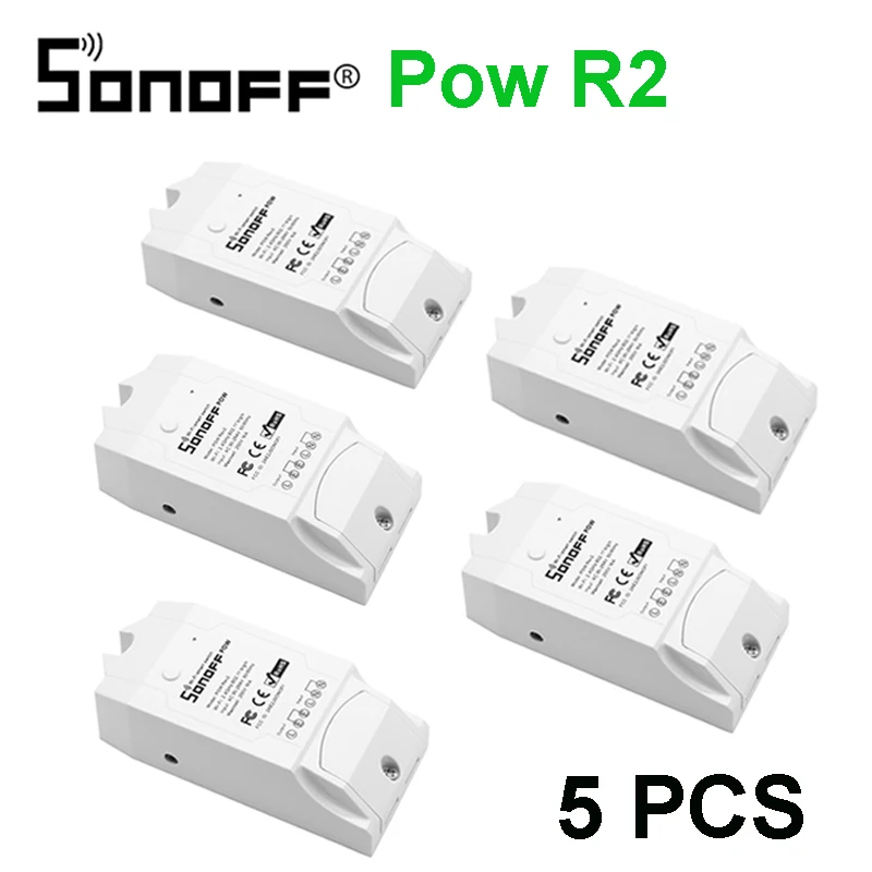 1-5 шт. Sonoff Pow R2 WiFi беспроводной переключатель ВКЛ/ВЫКЛ умный дом с функцией измерения энергопотребления в реальном времени прибор дистанционного управления - Комплект: Sonoff Pow R2 5PCS
