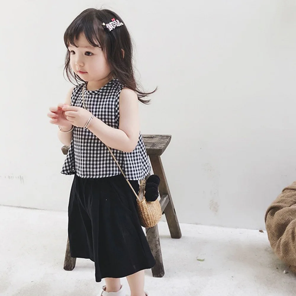 Летний костюм из двух предметов для маленьких девочек детская летняя одежда в