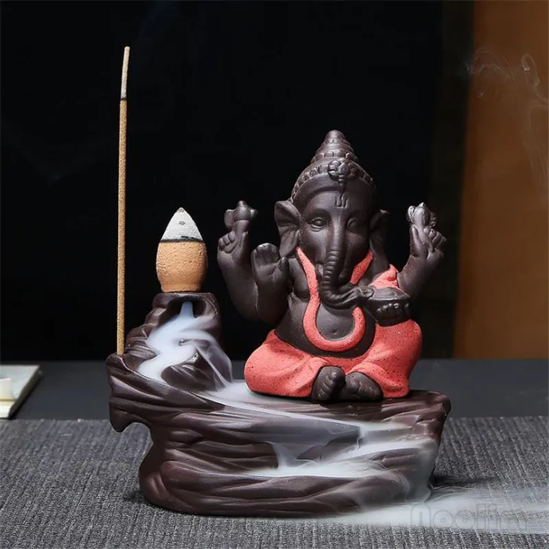Ganesha курильница для благовоний горелка Бог слон благоприятный и символ успеха водопад курильница домашний декор+ 20 шт Бесплатные конусы