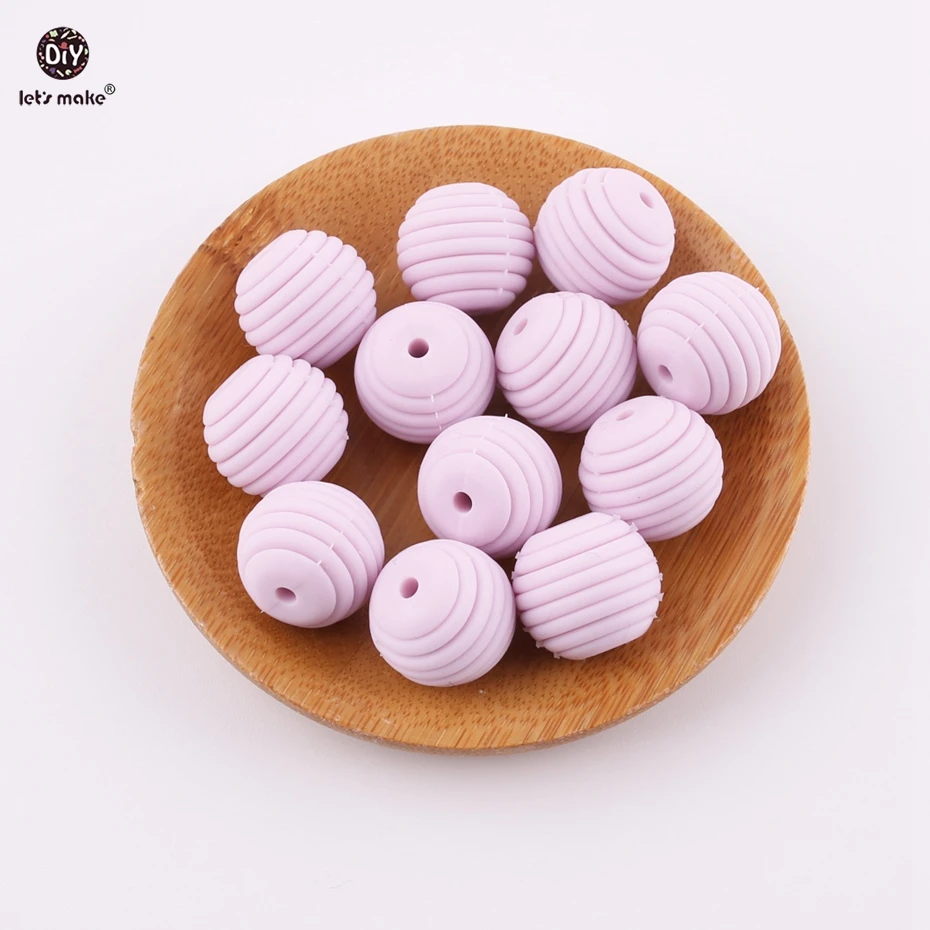 Let's Make Deep Gray Color 5pcs 15mm Round Spiral Beads Silicone DIY Nursing Jewelry Accessories Beads BPA Free Baby Teether