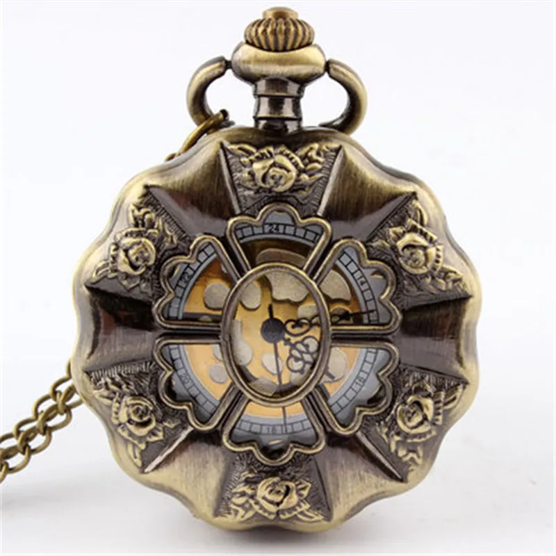 Брелок карманные часы Винтаж Римскими Цифрами Кварцевые с цепочкой антикварные