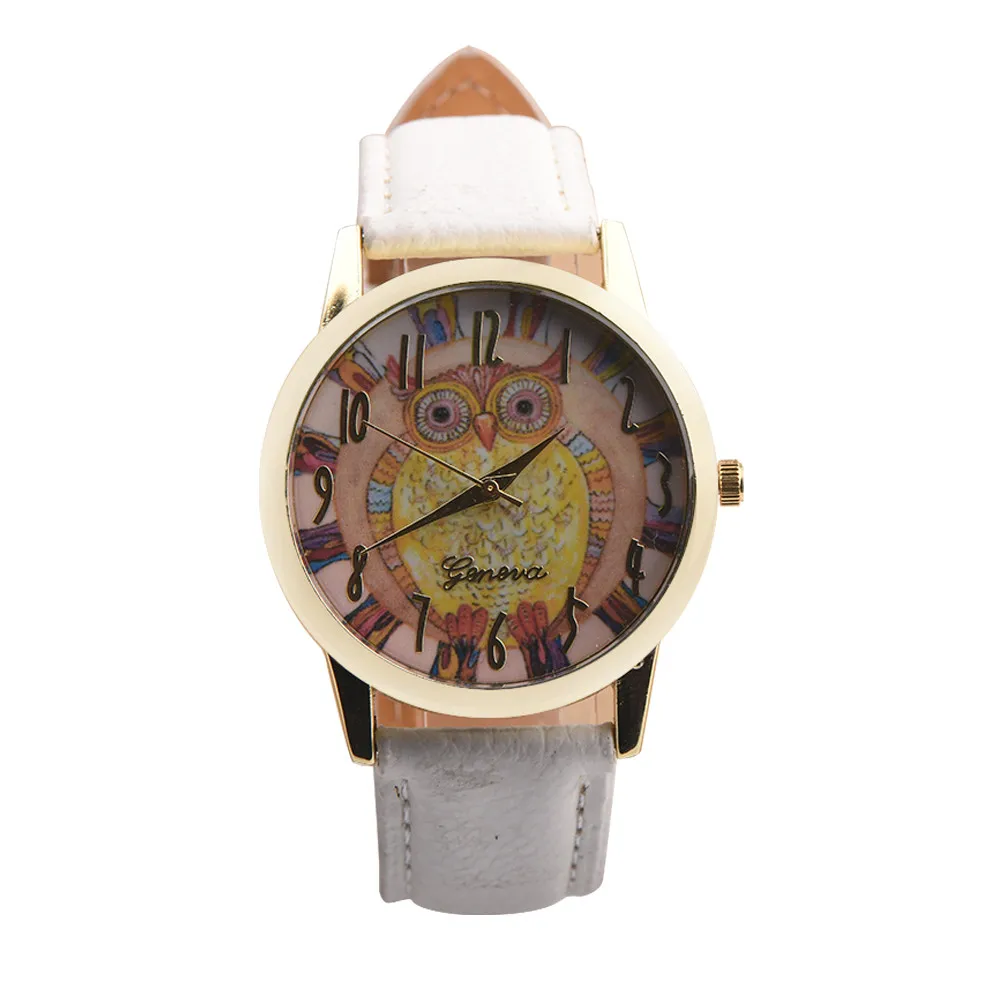 Чудо момент Ретро Сова кожаный ремешок аналоговые сплава кварцевые наручные