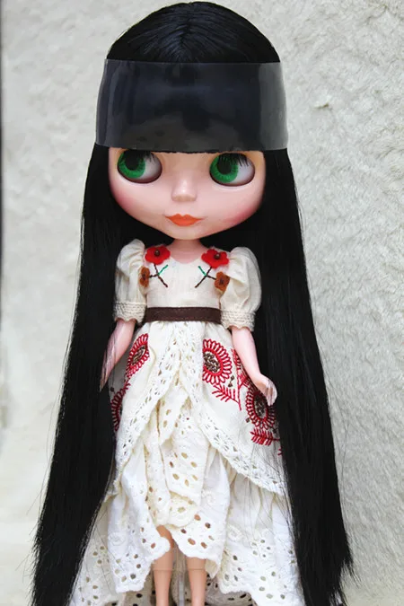 Кукла Blygirl Blyth черная челка прямые волосы № обычное тело 7 суставов сделай сам для