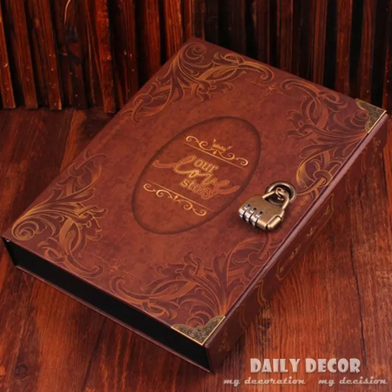 Винтажный фотоальбом сделай сам 10 дюймов ручной работы с медным замком паролем