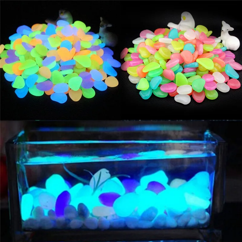 

10pcs/lot Glow In The Dark Garden For Walkways Fish Tank Decorations Luminous Pebbles Rocks Garden Ornaments Stone