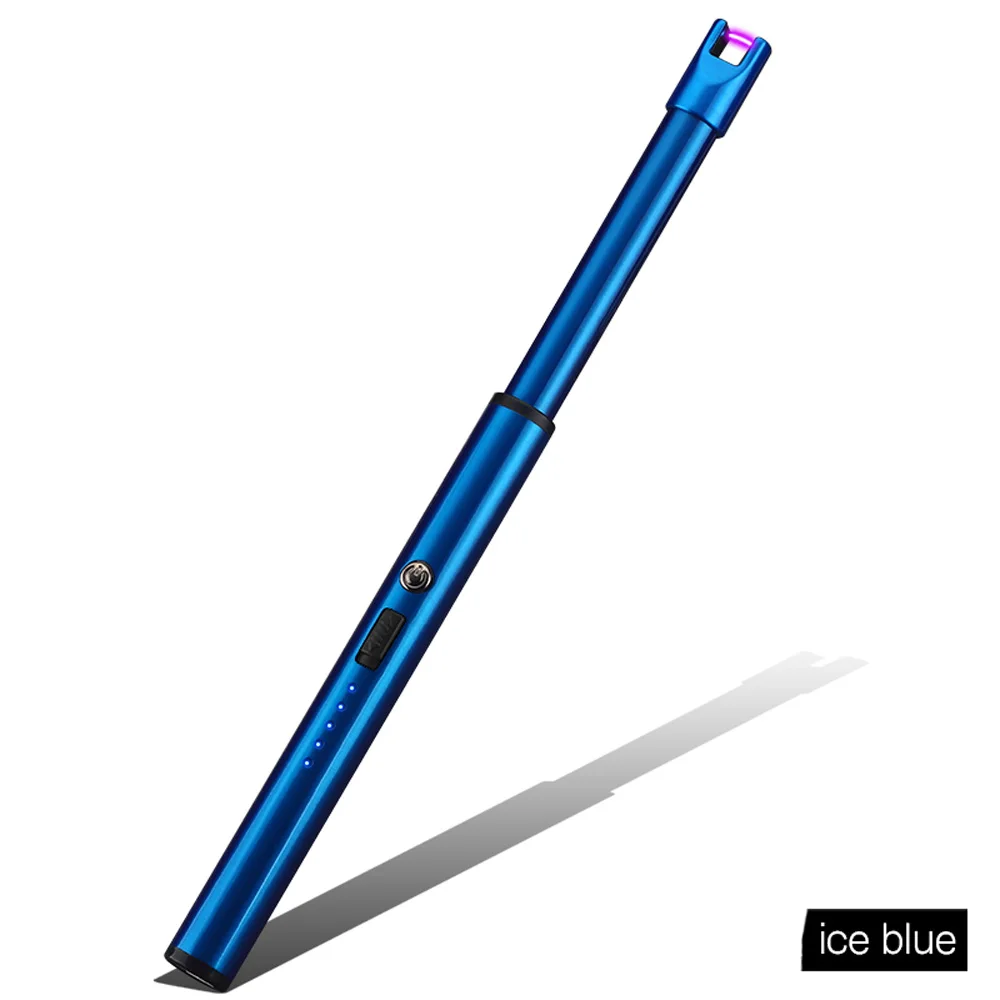 ice blue 1 шт. Новое поступление usb зарядка Зажигалка Arc Зажигалка воспламенитель импульсная свеча воспламенитель с дисплеем питания подходит для домашнего газа - Цвет: ice blue