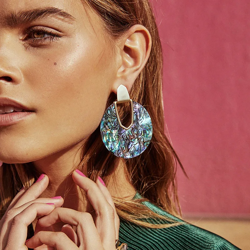 Богемные акриловые висячие серьги FASHIONSNOOPS для женщин ювелирные изделия женские