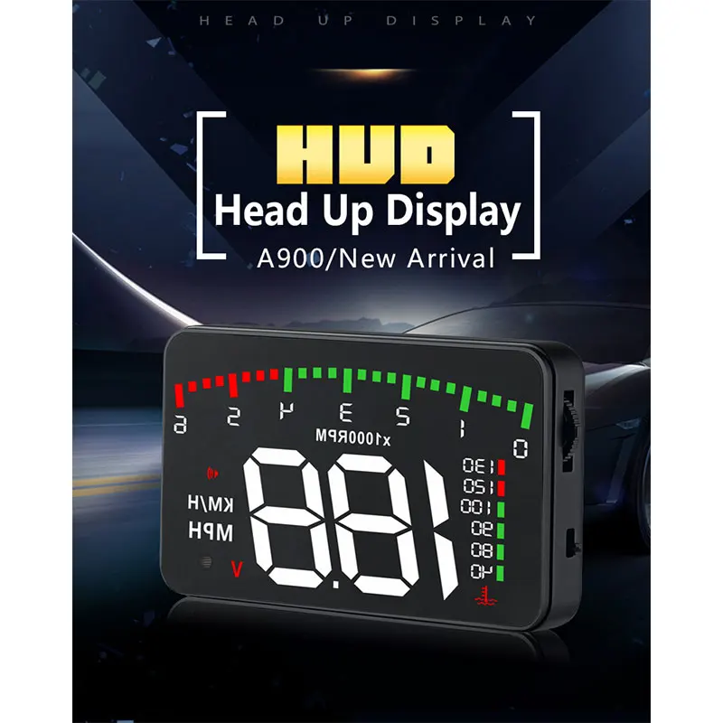 Автомобильный дисплей на лобовое стекло A900 спидометр OBD2 проектор цифровой