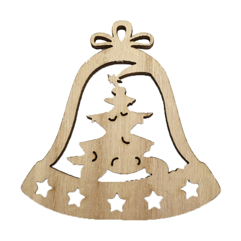 Style 5 Navidad 7 см DIY деревянный висячий орнамент Рождественская елка украшения деревянные поделки Подвески керст рождественские вечерние украшения подарки для детей - Цвет: Style 5