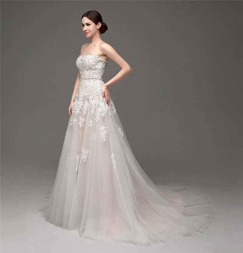 Forevergracedress настоящая фотография Элегантное свадебное платье Милая Аппликация
