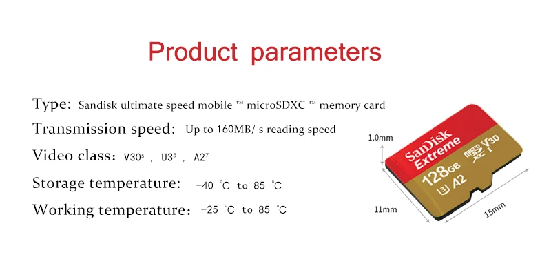 Оригинальная карта памяти sandisk, экстремальная Micro SD карта A2 A1 V30 U3, флеш-карта, 64 ГБ, 32 ГБ, TF карта, 128 ГБ, память Microsd для смартфона