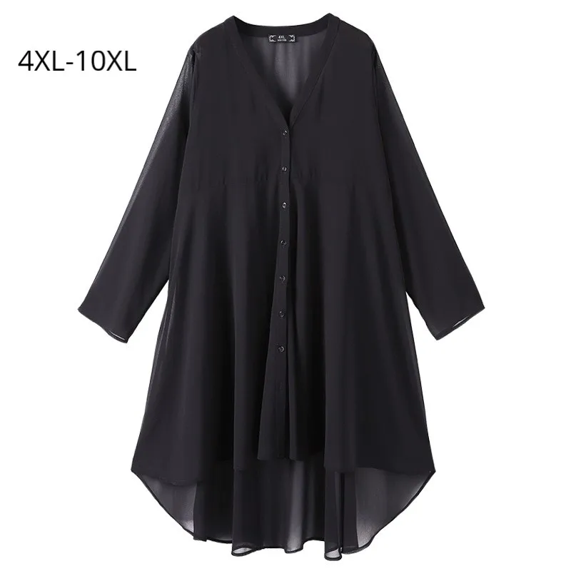 Женская одежда с длинными рукавами размера плюс 10XL 8XL 6XL 4XL женская v образным