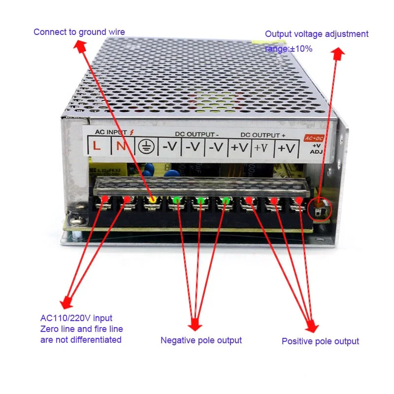 AC 110 V-220 V к DC 5V 12V 24V 1A 2A 3A 5A 10A 15A 20A 30A 50A переключатель питания Драйвер адаптер трансформатор для светодиодные ленты светильник