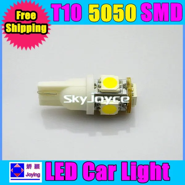 Новинка 2016 100 шт. в партии светодиодная автомобильная лампа 5050 SMD белого цвета T10