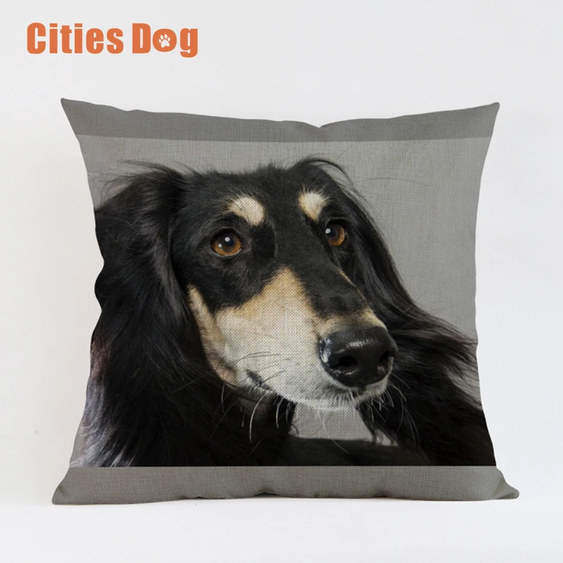 Декоративные подушки cojines coussin decoracion para el hogar linen animal Saluki dog 45х45 см Автомобильная