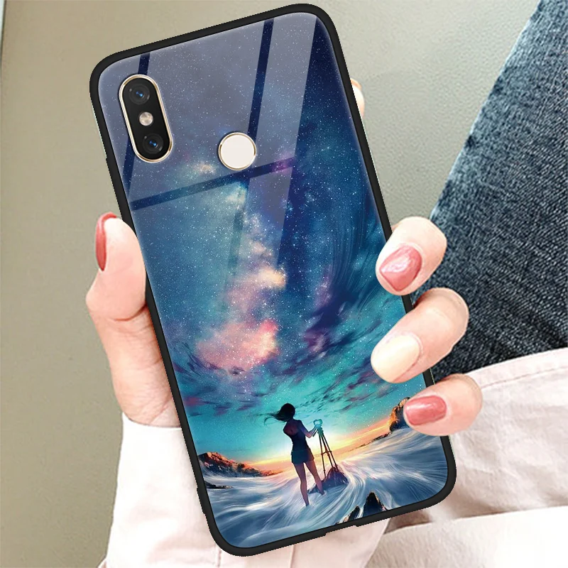 Чехол для Xiaomi Redmi Note S2 5 6 iPad Pro 5 Plus 7 mi A2 mi x 2 2S Max3 5 5S на возраст 6, 8X8 SE Lite 9 исследовать звездное небо закаленное Стекло чехол
