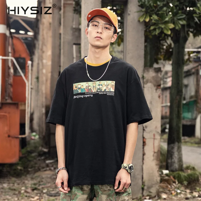 HIYSIZ 2019 Harajuku футболка для мужчин лето хип хоп короткий рукав повседневное