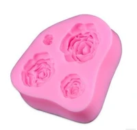 promotion fondant cake decorating tools 4 small roses candy jelly pudding cake mold liquid bakeware baking tool biscuit