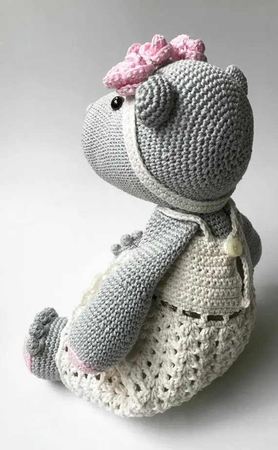 Игрушки для вязания крючком amigurumi hippo girl Номер модели 0925